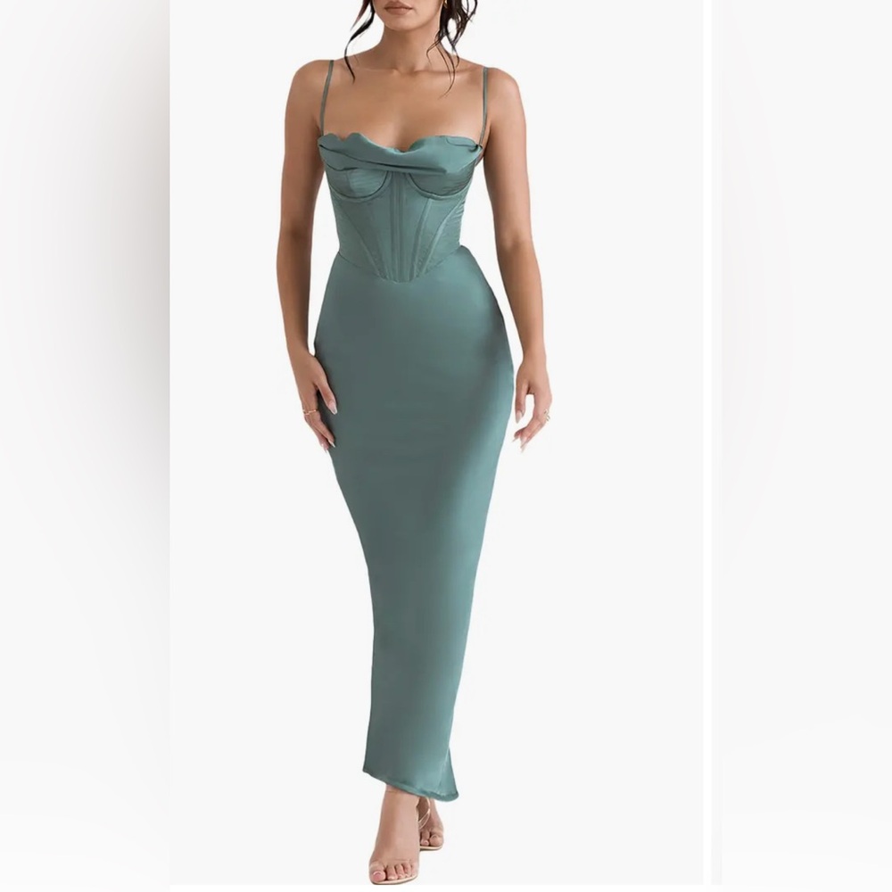 House of CB Green Bustier Cocktail Dress